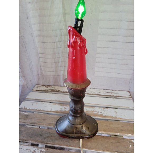 Plastic red Halloween light up candle decor table scary - Picture 1 of 7